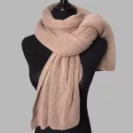 SIYING thick, warm scarf, lady scarf, solid colored scarf, a type of wool, black scarf, winter