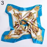 New Women's Big Square Silk-Like Imitated Satin Scarf Flower Printing Wrap Shawl