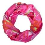 Lightweight Infinity Women Scarf Pink/green Striped Print Satin Loop Small Ring Lady Scarves 160*45cm
