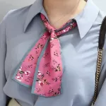 New Elegant Floral Silk Long Scarf Hair Tie Band Small Women Neckerchief