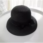 Summer Sun Hat Visor Straw Bowknot Hepburn Style Lampshade Lady Holiday Beach Bucket Cap Women Hat