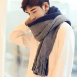 Drop Winter Warm Scarf Women's Scarf with Long Tasles for the Scarf Men's Knitted Wool Yarn of the Young People