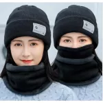 Design Set 3 Winter Knitted Hats with Face Mask Scarf Women Thick Warm Beanie Skullies for Female
