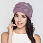 Charles Perra Women Knitted Hats Winter Thicken Double Layer Elegant Casual Rabbit Hair Blend Women's Hat Beanies D304