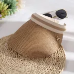 Huishi Hats for Women Sun Hats Parent-Child Woman's Female Visor Caps Hand Made Diy Straw Summer Cap Empty Shade