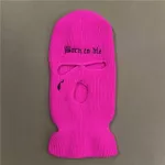 3-hole Ski Face Mask Balaclava Embroidery Letter Tears Men And Women Ski Mask Warm Thermal Knitted Hat Halloween Party