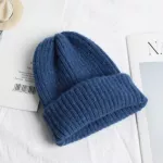 Autumn And Winter Female Warm Flanging Knit Cap Woman Candy Colors Hedging Cap Skull Hat Slouchy Z212