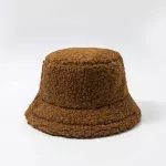 Teddy Lamb Faux Fur Bucket Hat Thickened Warm Winter Hats Women Velvet Cap Lady Bob Panama Outdoor Plush Fisherman Hat