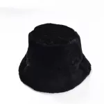 Faux Fur Winter Bucket Hat For Women Girl  Solid Thickened Soft Warm Fishing Cap Outdoor Vacation Hat Cap Lady