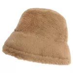 Women Leopard Bucket Hat Autumn Winter Faux Fur Velvet Girls Hats Ladies Thick Warm Travel Fisherman Hat