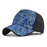 Rhinestones Pearl Sequins Baseball Cap For Women Rivet Hip Hop Hat Snapback Solid Hats Gorras Casquette Bones