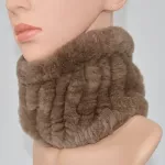 Women Real Rex Rabbit Fur Ring Scarves Luxurious Knitted Genuine Rex Rabbit Fur Scarf Winter Russian Rex Rabbit Fur Headbands