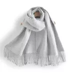 Autumn Winter New Korean Warm Solid Color Knitted Scarf with Leisure Style Shawl Women's Bandana Scarf Women