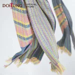 DoiTung Scarf Natural Dyed - Mixed Stripe, Blue 50x200 cm. ผ้าพันคอ ทอมือ สีย้อมธรรมชาติ ดอยตุง