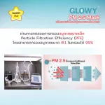 Glowy Mask Prevents small dust, PM 2.5, 3D, 3 -layered pleated, designed to match the face, easy to breathe, not stuffy.