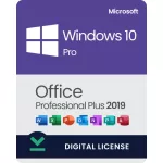 Microsoft Windows 10 Pro License + Office 2019 Pro Plus License 32 & 64 bit - 1 PC