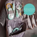 BEABA Bag with Multipurpose Care Hanging Toiletry Pouch with 9 Accessories - Gray