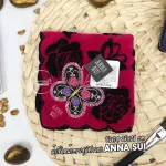 Size 26x26cm. Made in Japan Anna Sui, dark pink handkerchief Graphic rose pattern pd22345