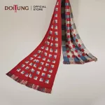 Doitung Scarf - Chilli Pepper, Maroon Multi 50x200 cm. 100% bamboo weaving scarf Doi Tung