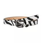 PU leather scrubbing belt Animal leather belt Zebra pattern belt Horseshoe buckle Korean style, fur pattern