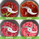 เครื่องบดเนื้อไฟฟ้าใส่ผักลูกชิ้นสับกระเทียมพริกไทยสับอุปกรณ์ทำอาหารในครัวอเนกประสงค์