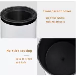 เครื่องตีฟองนม, เครื่องทำฟองนมไฟฟ้าสำหรับคาปูชิโน่, ลาเต้, ช็อคโกแลตร้อน, เครื่องตีฟองนมร้อนเย็นอัตโนมัติอุ่นสองใบ