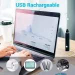 Serindia เครื่องตีฟองนม 3 สปีด, เครื่องผสมมือ / เครื่องปั่น, หัวตีแบบชาร์จไฟ, เครื่องผสมโฟมขนาดเล็ก, สำหรับคาปูชิโน่ / ช็อคโกแลตร้อน