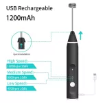 Serindia เครื่องตีฟองนม 3 สปีด, เครื่องผสมมือ / เครื่องปั่น, หัวตีแบบชาร์จไฟ, เครื่องผสมโฟมขนาดเล็ก, สำหรับคาปูชิโน่ / ช็อคโกแลตร้อน