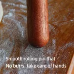 LAHOME GMZ30 ไม้มะเกลือ โรลลิ่งพิน ไม้กลม หัวกลม แป้งไม่ติด , ลูกกลิ้งแป้งไม้ – อุปกรณ์เบเกอรี่ แบบตรง