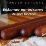 LAHOME GMZ30 ไม้มะเกลือ โรลลิ่งพิน ไม้กลม หัวกลม แป้งไม่ติด , ลูกกลิ้งแป้งไม้ – อุปกรณ์เบเกอรี่ แบบตรง