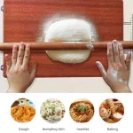 LAHOME GMZ30 ไม้มะเกลือ โรลลิ่งพิน ไม้กลม หัวกลม แป้งไม่ติด , ลูกกลิ้งแป้งไม้ – อุปกรณ์เบเกอรี่ แบบตรง