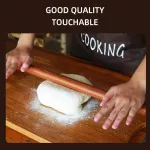 LAHOME GMZ30 ไม้มะเกลือ โรลลิ่งพิน ไม้กลม หัวกลม แป้งไม่ติด , ลูกกลิ้งแป้งไม้ – อุปกรณ์เบเกอรี่ แบบตรง