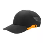 ความปลอดภัยBump Capพร้อมแถบสะท้อนแสงน้ำหนักเบาและBreathableหมวกหมวกนิรภัยสถานที่ทำงานก่อสร้างหมวกสีดำ