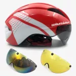 Aero TT Time Trial helmet, bicycle hat, man, women, glasses, bicycle race with Casco lens Ciclismo Bicycle Equipment
