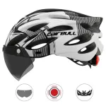CAIRBULL หมวกกันน็อก Ultralight Breathable กับไฟท้ายที่ถอดออกได้ Visor Goggles Mountain Road จักรยานหมวกนิรภัยความปลอดภัยหมวก230G