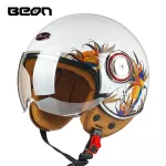 Capacete BEON 110B รถจักรยานยนต์สกูตเตอร์หมวกกันน็อก Beon เปิด3/4รถจักรยานยนต์ Jet Vintage Retro หมวกกันน็อก Casco ECE Certification