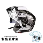 หมวกกันน็อก Dual Visor Modular Flip บลูทูธเข้ากันได้กับหมวกกันน็อก Motocross หมวกกันน็อก DOT ECE สติกเกอร์ Moto Casco