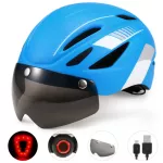 Bicycle helmet, motorcycle, waterproof helmet Back Light that can be removed. Visor protects against UV rays for men and women.