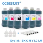 6x500ml Refill Dye In For L210 L392 L396 L800 L805 Stylus 1390 1400 1410 1500w Printer Repent Dye In For