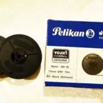 Pelikan, printed ink, pair of nylon, GR 1D, black, 13 mm wide, 10 meters long. Used for typewriter.