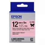 EPSON Ribbon Printer Epson Labelworks 12 mm Black letters on pink ribbon 5M LK-4PBK Office Link