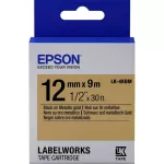 EPSON Tape Printer Epson LabelWorks LK-4KBM 12 mm Black letters on Gold metal floor 9m by Office Link