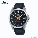 นาฬิกาข้อมือ Casio Edifice เข็มอะนาล็อก 3 เข็ม รุ่น EFV-140L-1A สายหนังสีดำ EFV-140L-1A