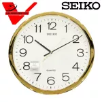 SEIKO Clock model PQA041GT size 16 inches, smooth, genuine gold, 1 year warranty, new product, unboxing box, fast delivery