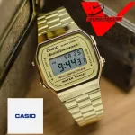 นาฬิกา  Casio A-168WG ประกัน CMG ศูนย์เซ็นทรัล1ปี นาฬิกาข้อมือ สายสแตนเลส รุ่น A168WG-9WDF - Gold Veladeedee