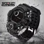 Sanda Men, Sports Watch, Waterproof Watch, LED Display, Multi -Military Function