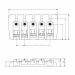 Paramount 5 guitar bridge, BB002CR 5-String Bass Bridge