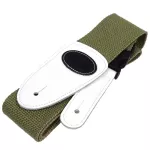 PARAMOUNT, airy guitar strap / good electric guitar sash, JG29, Olive green clips / white leather ends