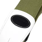 PARAMOUNT, airy guitar strap / good electric guitar sash, JG29, Olive green clips / white leather ends