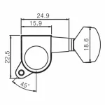 PARAMOUNT, single metal guitar, J07CR Tuning Machine Head for Electric Guitar